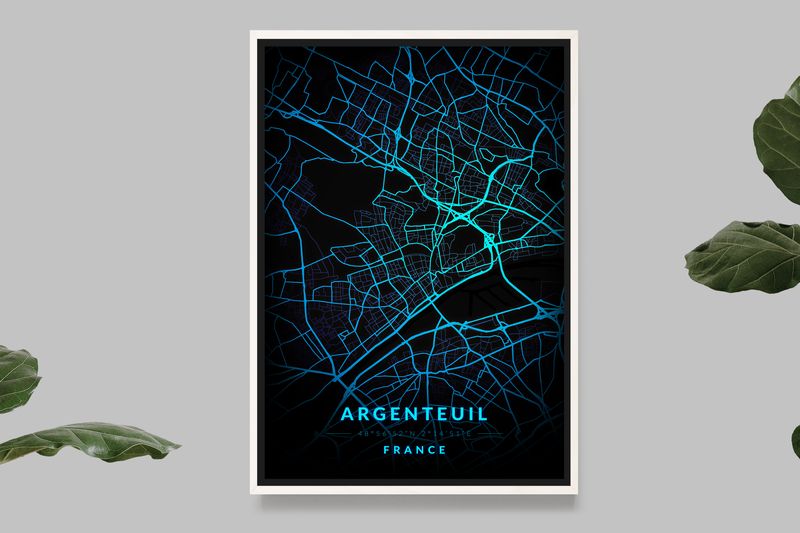 Argenteuil - Blue Neon Map