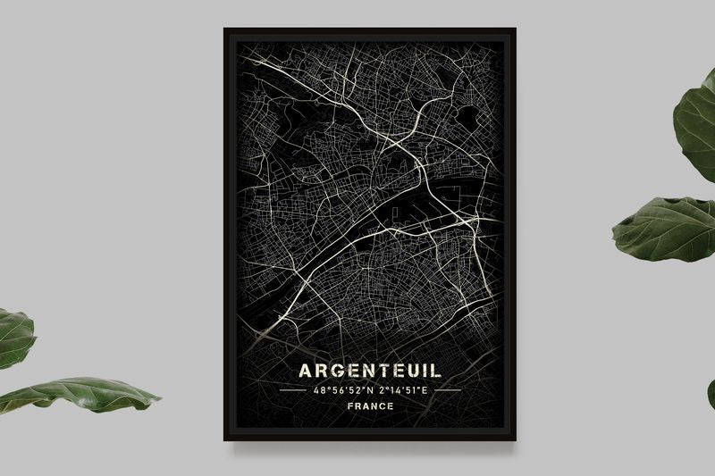 Argenteuil - Black and White Map
