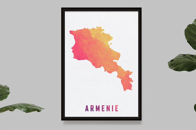 Arménie - Carte Aquarelle