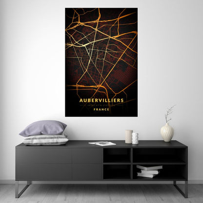 Aubervilliers - Vintage Map