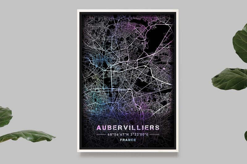 Aubervilliers - Pastel Map