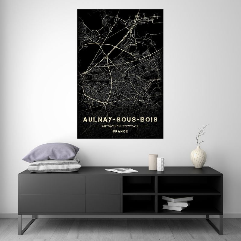 Aulnay-sous-bois - Carte Noir et Blanc