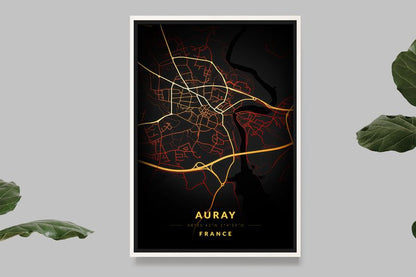 Auray - Vintage Map