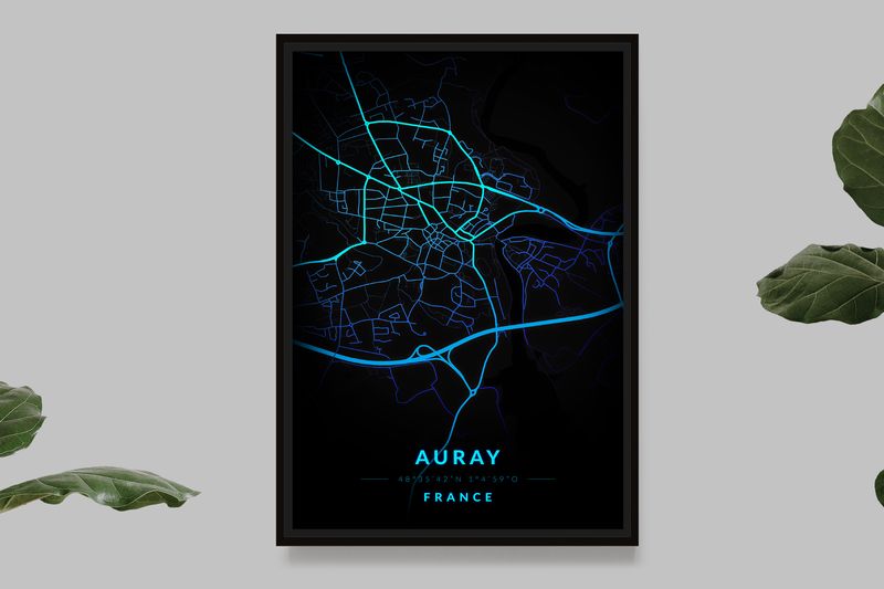 Auray - Blue Neon Card