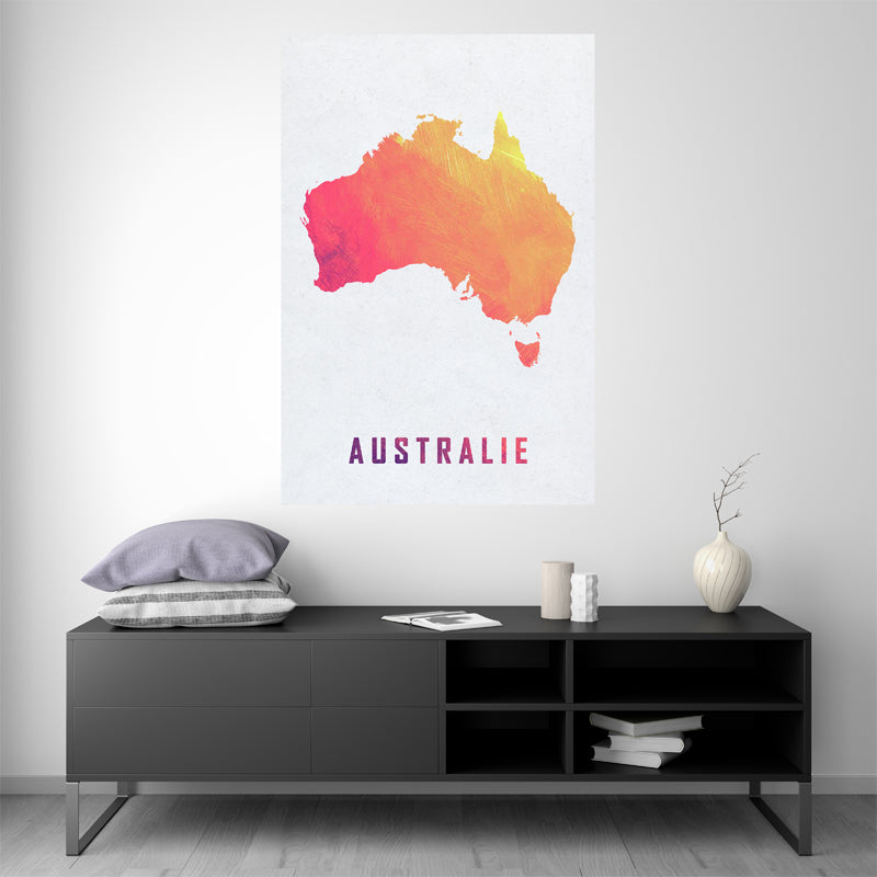 Australie - Carte Aquarelle