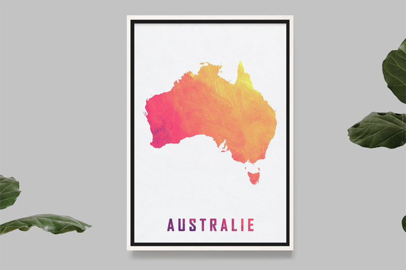 Australie - Carte Aquarelle