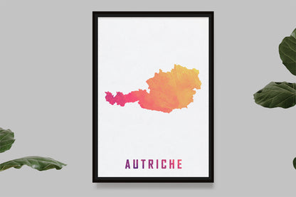 Autriche - Carte Aquarelle