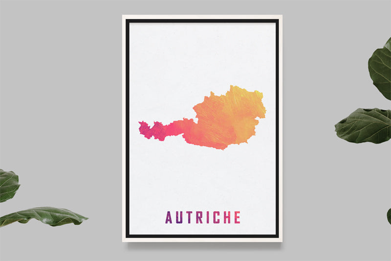 Autriche - Carte Aquarelle