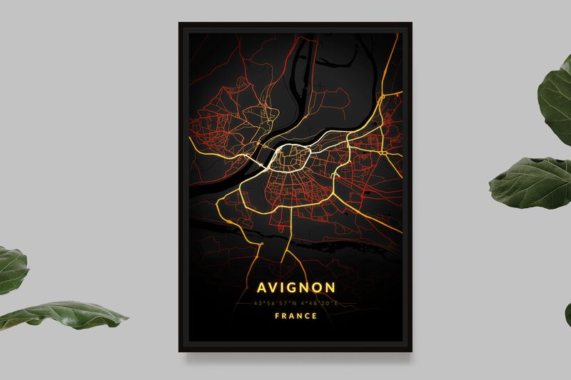 Avignon - Vintage Map
