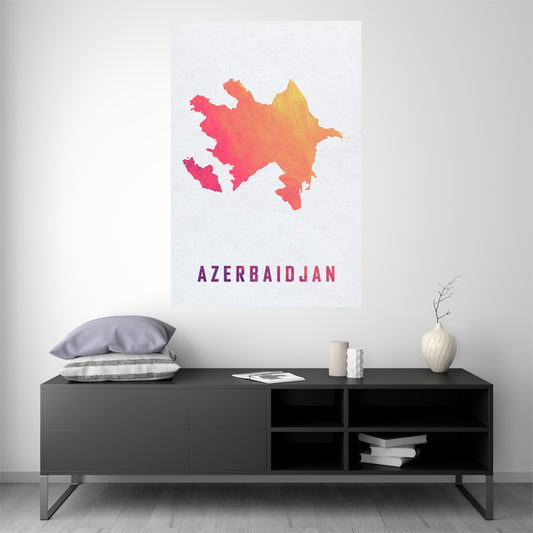 Azerbaidjan - Carte Aquarelle
