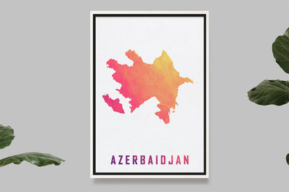 Azerbaidjan - Carte Aquarelle