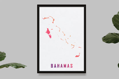 Bahamas - Watercolor Map