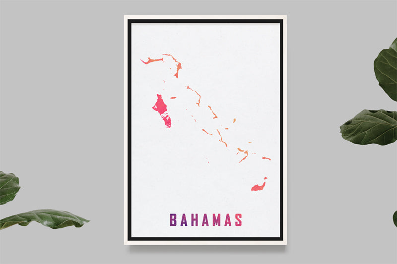 Bahamas - Carte Aquarelle