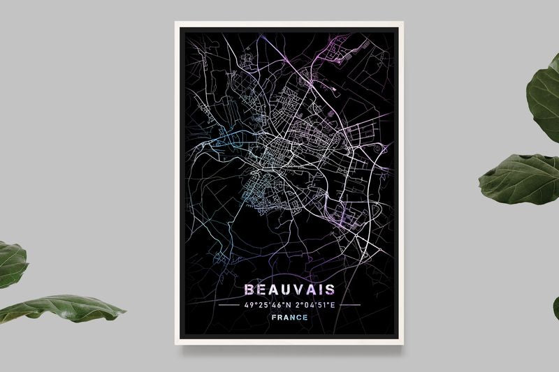 Beauvais - Pastel Map