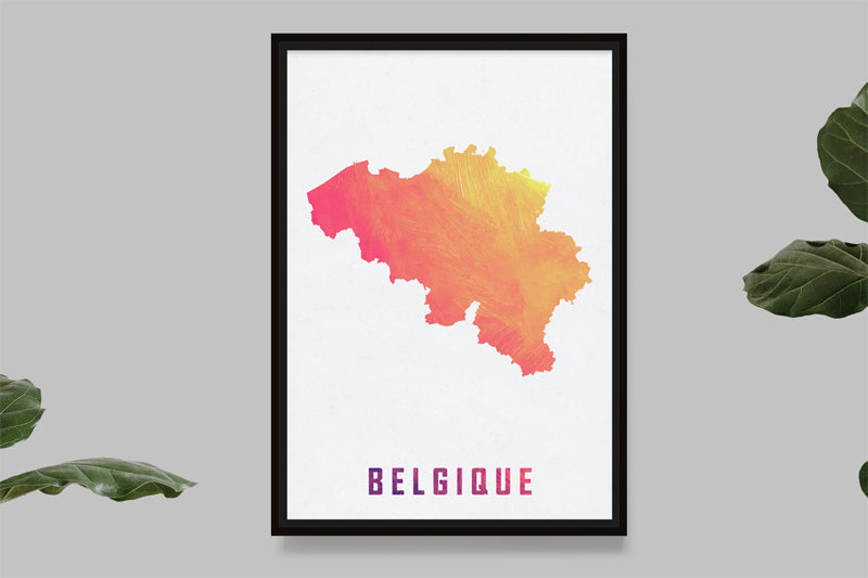 Belgium - Watercolor Map