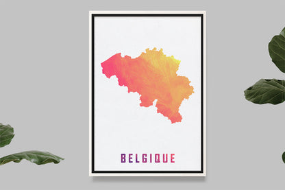 Belgique - Carte Aquarelle