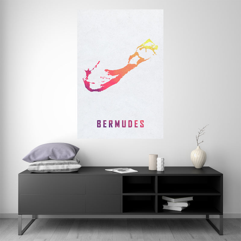Bermudes - Carte Aquarelle