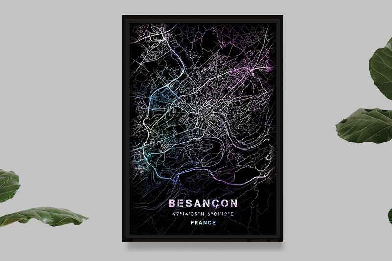 Besançon - Pastel Map