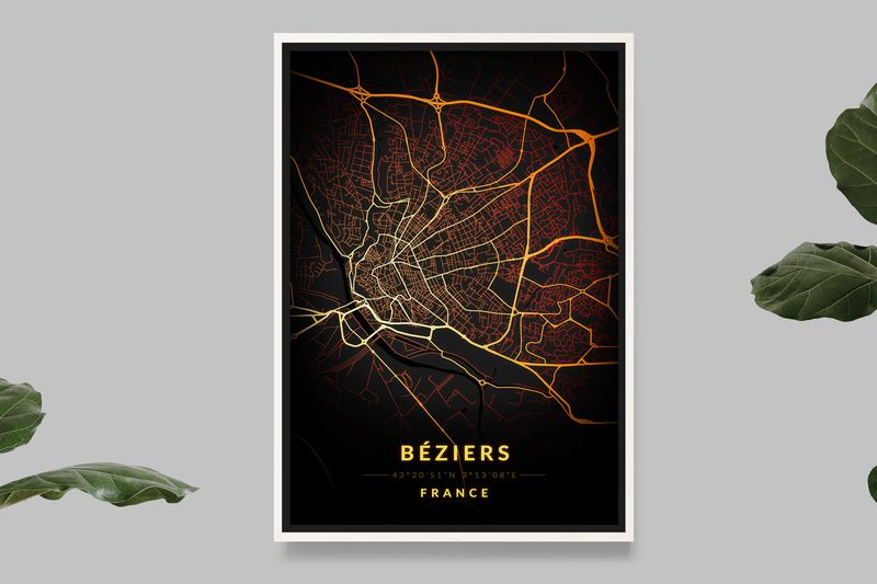 Beziers - Vintage Map
