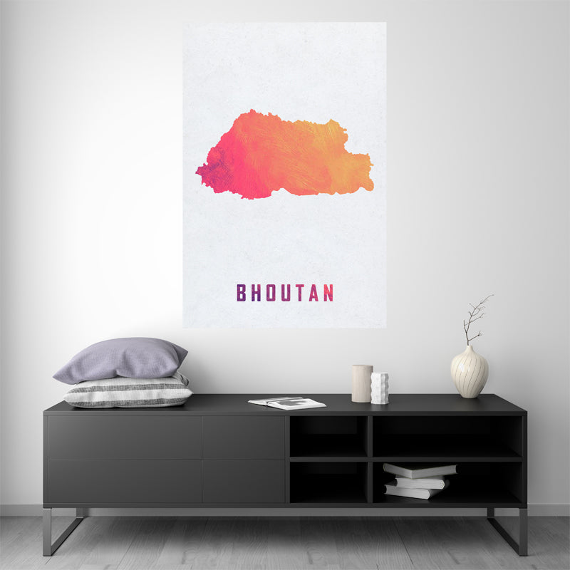 Bhutan - Watercolor Map