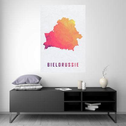 Biélorussie - Carte Aquarelle