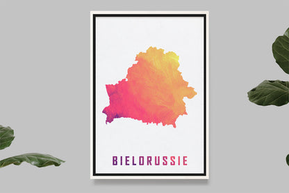 Biélorussie - Carte Aquarelle