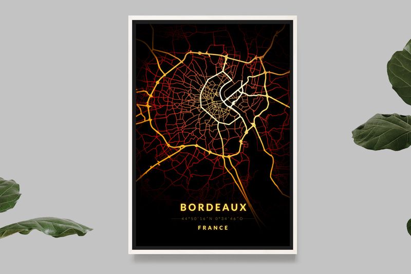 Bordeaux - Vintage Map