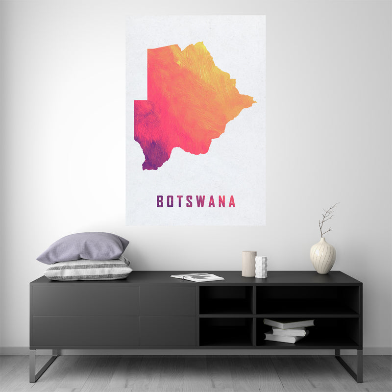Botswana - Carte Aquarelle
