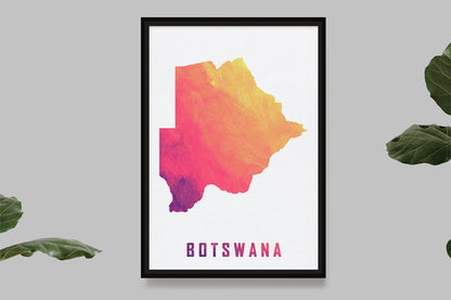 Botswana - Watercolor Map