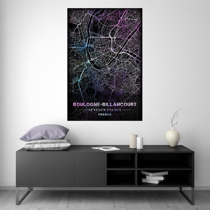 Boulogne-Billancourt - Carte Pastel