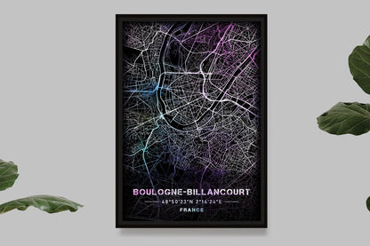 Boulogne-Billancourt - Carte Pastel