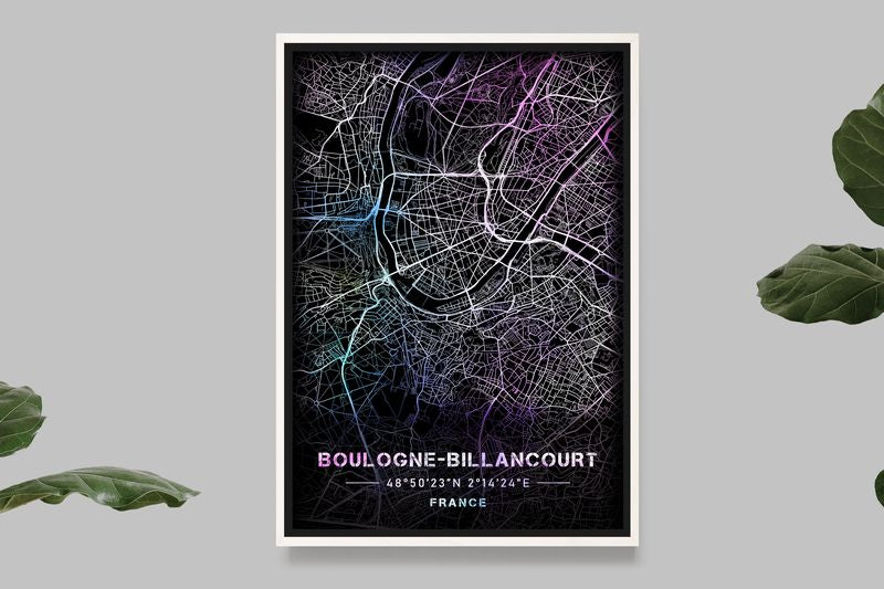 Boulogne-Billancourt - Carte Pastel