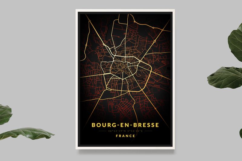 Bourg-en-Bresse - Vintage Map