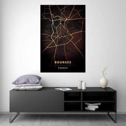 Bourges - Vintage Map