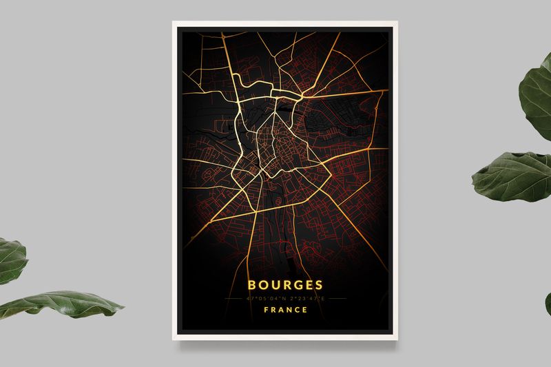 Bourges - Vintage Map
