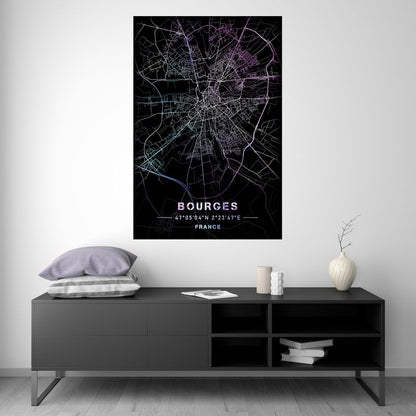 Bourges - Carte Pastel