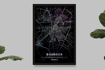 Bourges - Carte Pastel