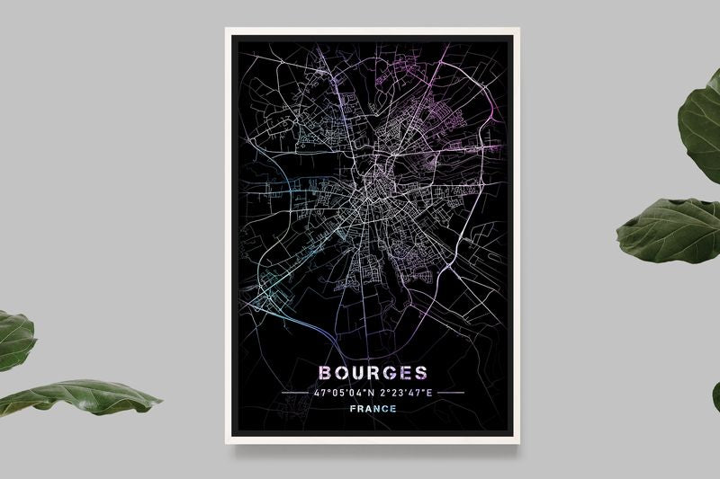 Bourges - Carte Pastel