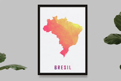 Brazil - Watercolor Map