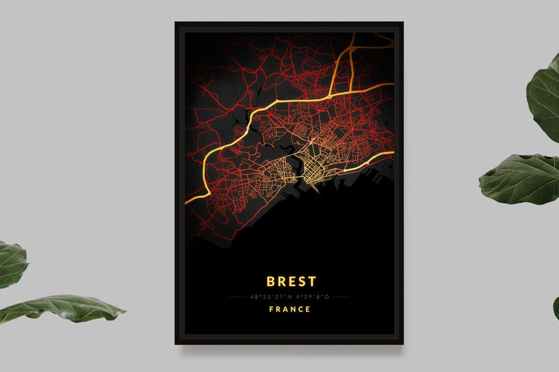 Brest - Vintage Map