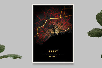 Brest - Vintage Map