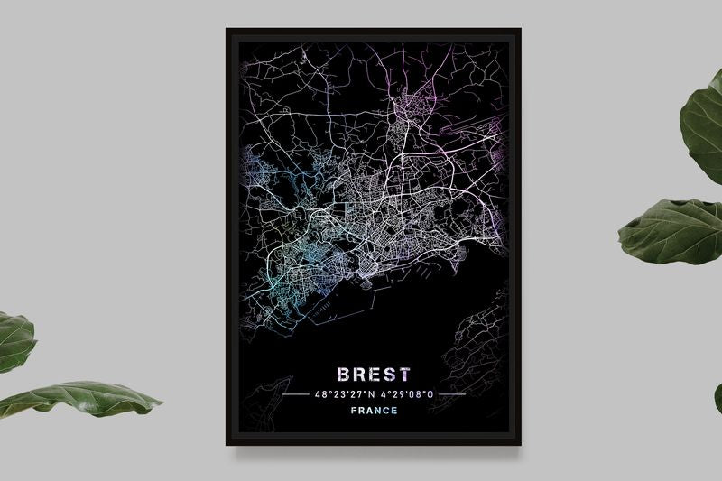 Brest - Carte Pastel