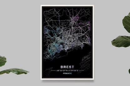 Brest - Carte Pastel