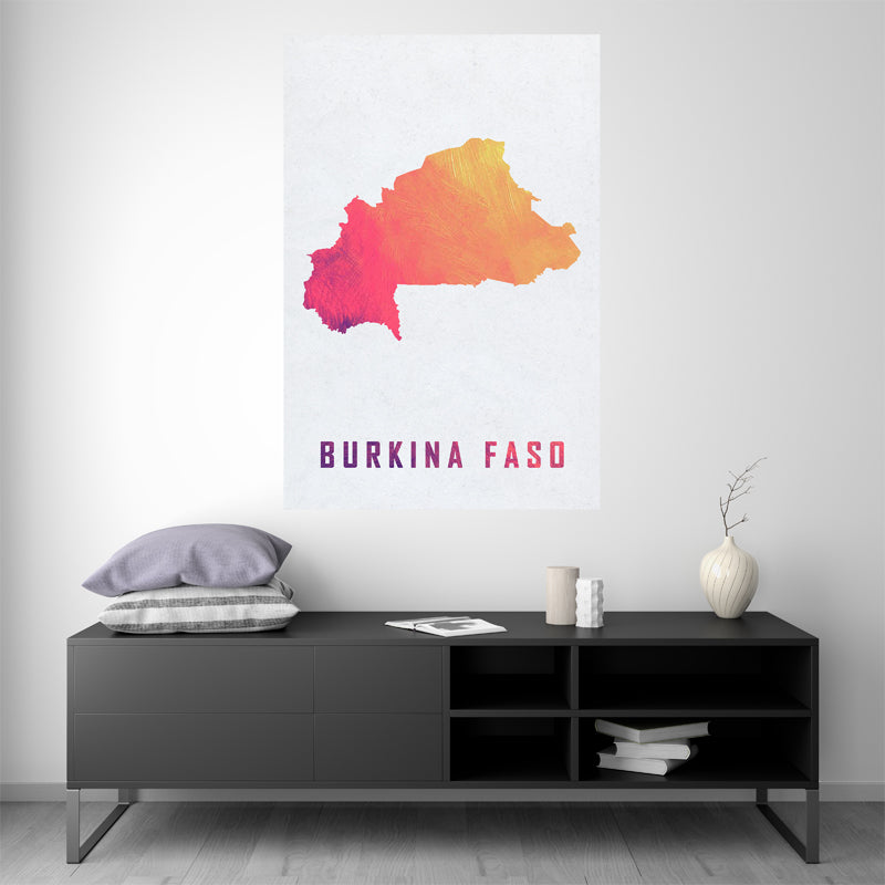 Burkina Faso - Carte Aquarelle