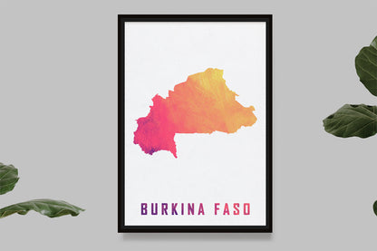 Burkina Faso - Watercolor Map