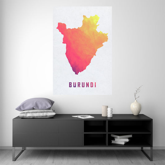 Burundi - Carte Aquarelle