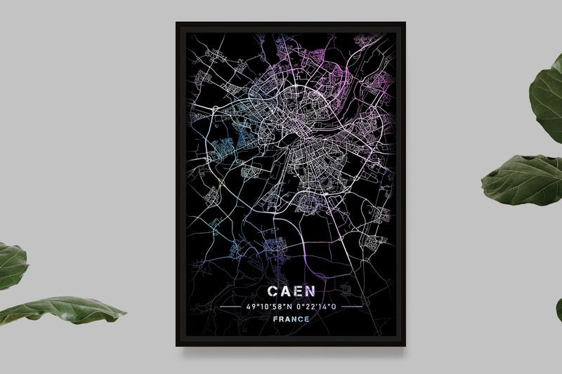 Caen - Pastel Map