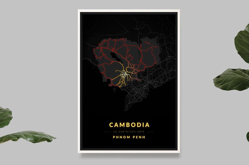 Cambodia - Carte Vintage