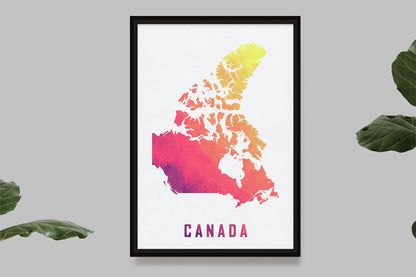 Canada - Carte Aquarelle