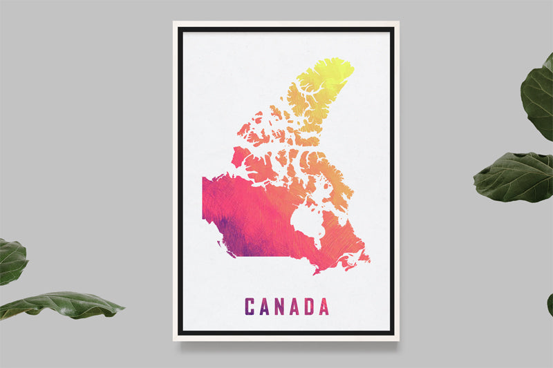 Canada - Carte Aquarelle